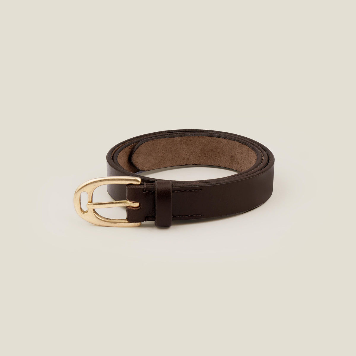 Handmade Full Grain Leather Belt: Vegetable Tanned, Stirrup Buckle