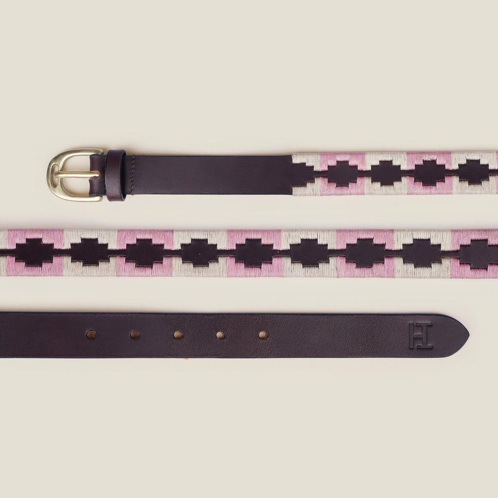 Handmade  Argentine Gaucho Style Polo Belt: Full Grain Leather, Vegetable Tanned, Stirrup Buckle