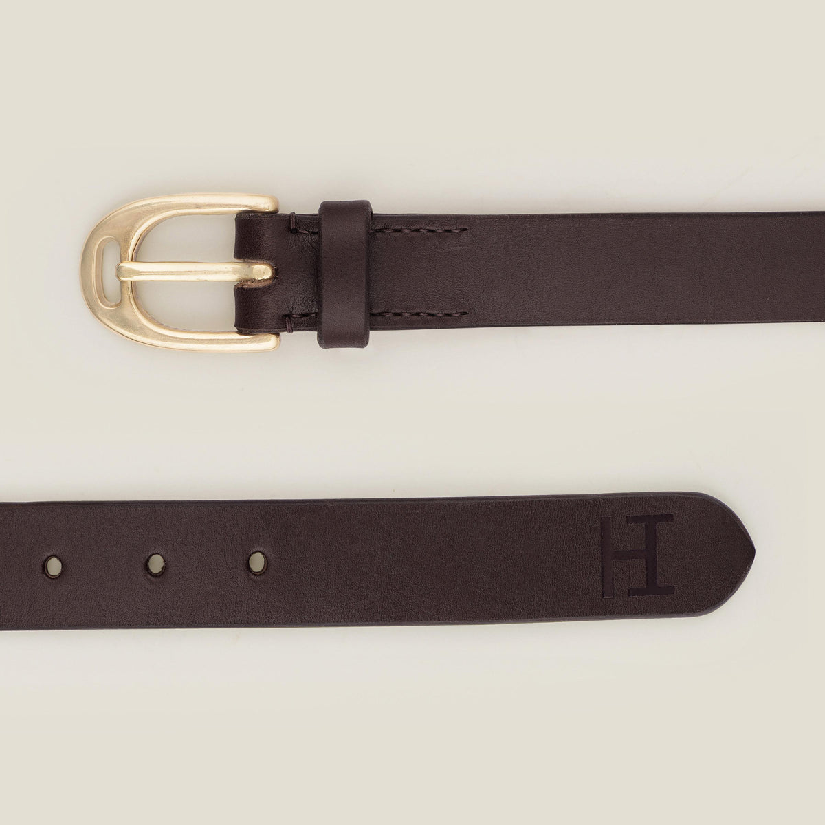 Handmade Full Grain Leather Belt: Vegetable Tanned, Stirrup Buckle