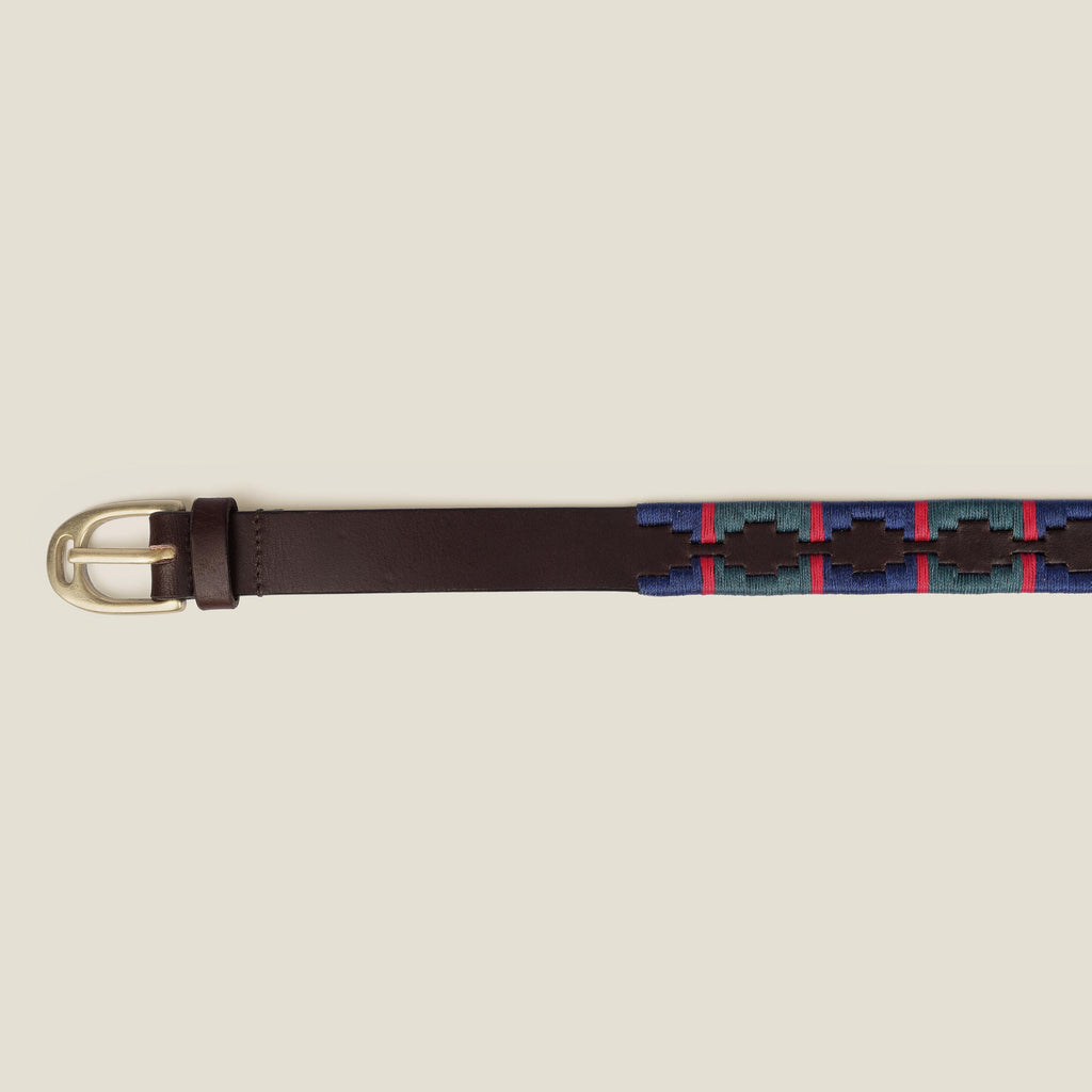 Handmade  Argentine Gaucho Style Polo Belt: Full Grain Leather, Vegetable Tanned, Stirrup Buckle