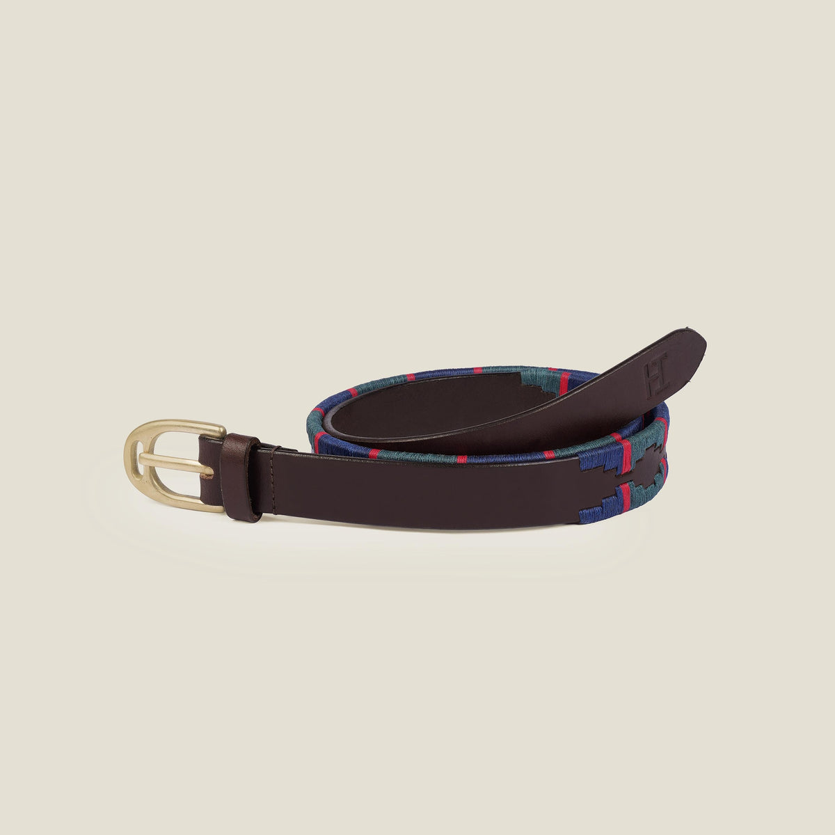 Handmade  Argentine Gaucho Style Polo Belt: Full Grain Leather, Vegetable Tanned, Stirrup Buckle