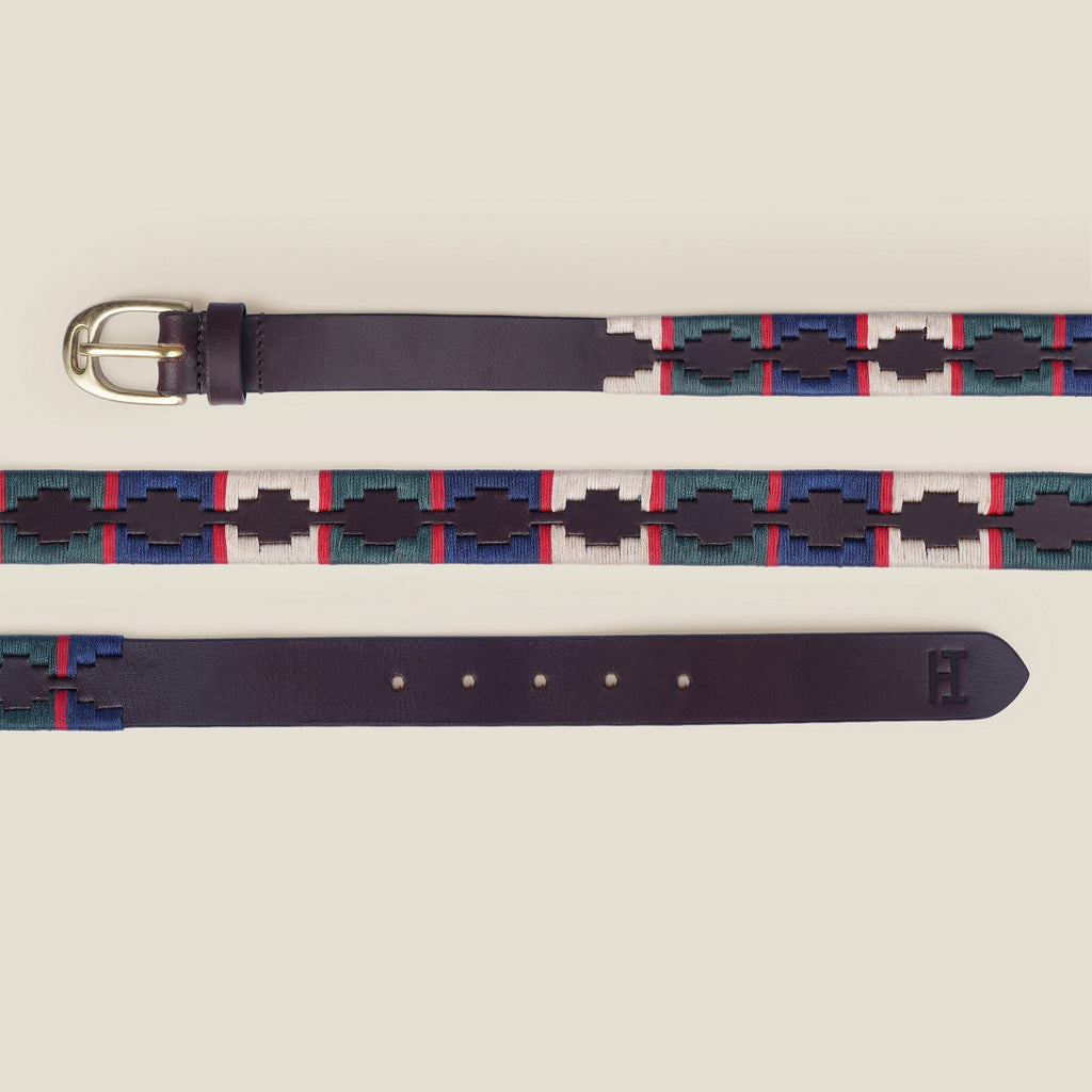 Handmade  Argentine Gaucho Style Polo Belt: Full Grain Leather, Vegetable Tanned, Stirrup Buckle