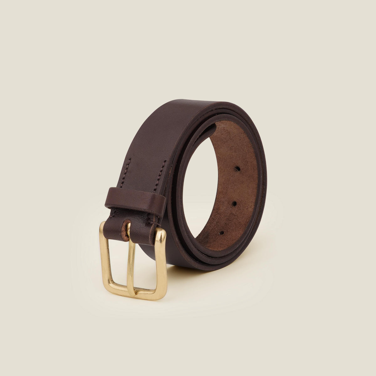 Handmade Leather Belt: Full Grain, Vegetable Tanned with Solid Brass Buckle