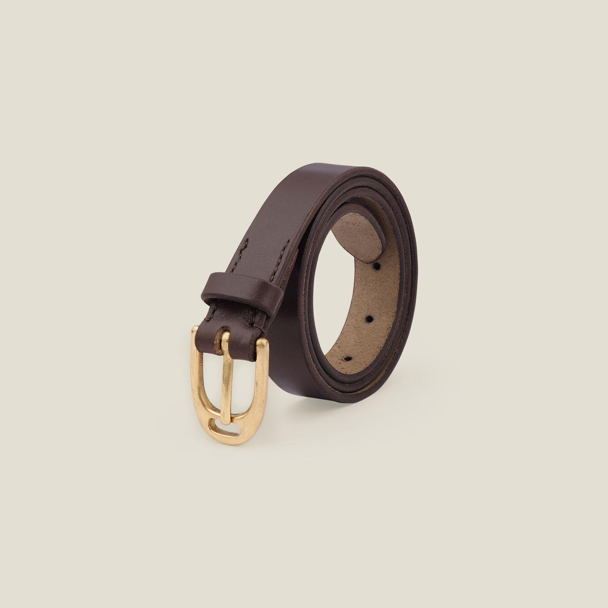 Handmade Full Grain Leather Belt: Vegetable Tanned, Stirrup Buckle