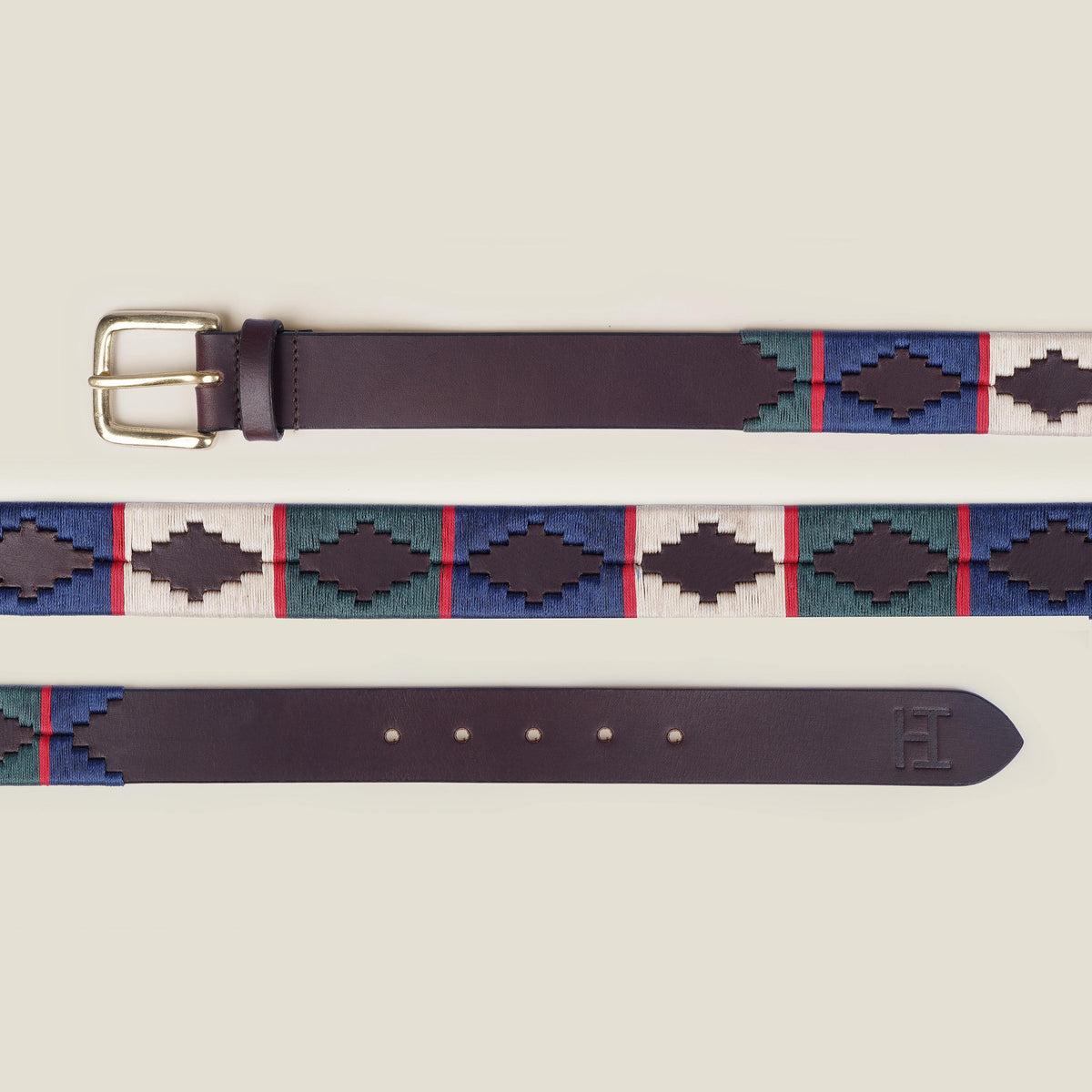 Handmade  Argentine Gaucho Style Polo Belt: Oiled Leather, Vegetable Tanned