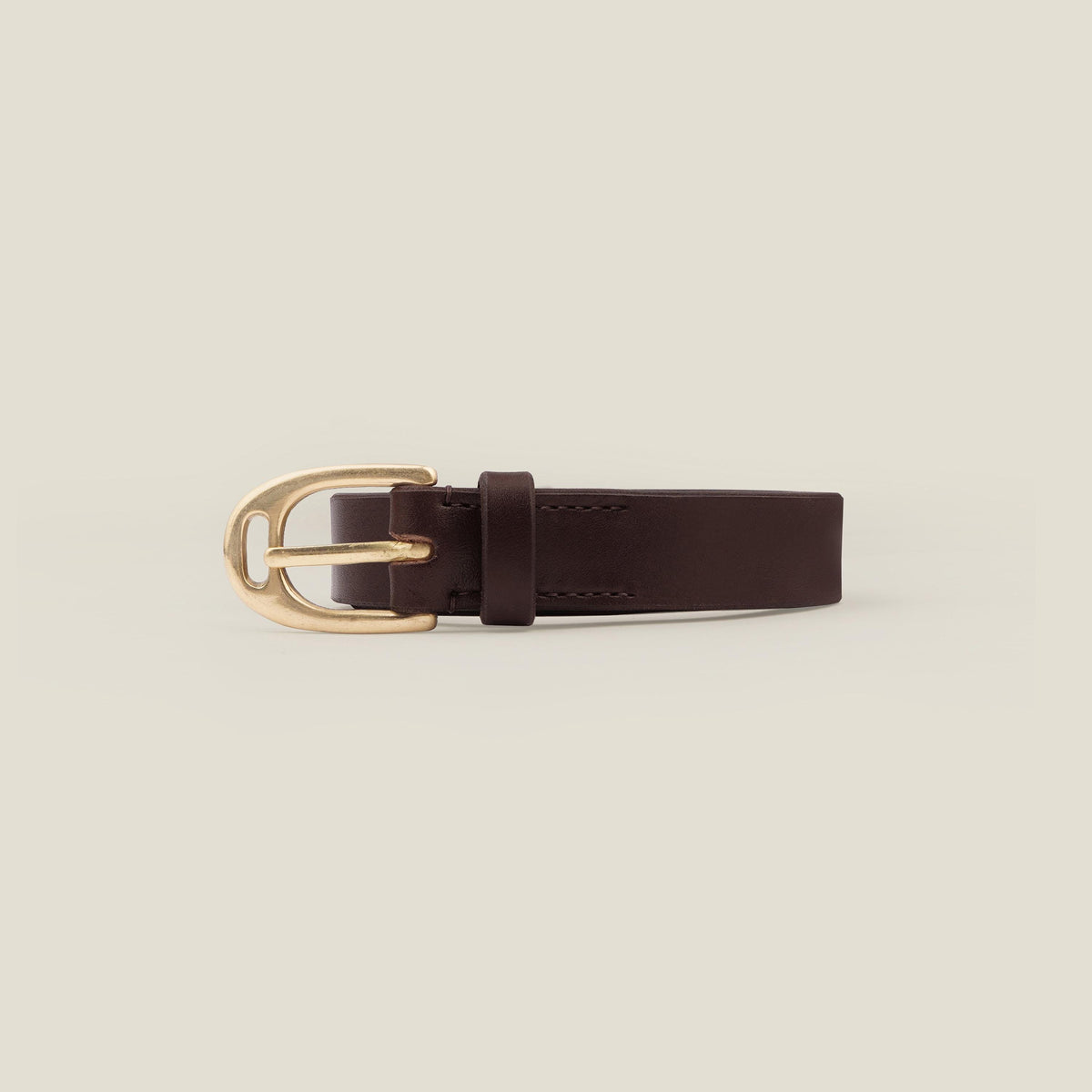 Handmade Full Grain Leather Belt: Vegetable Tanned, Stirrup Buckle