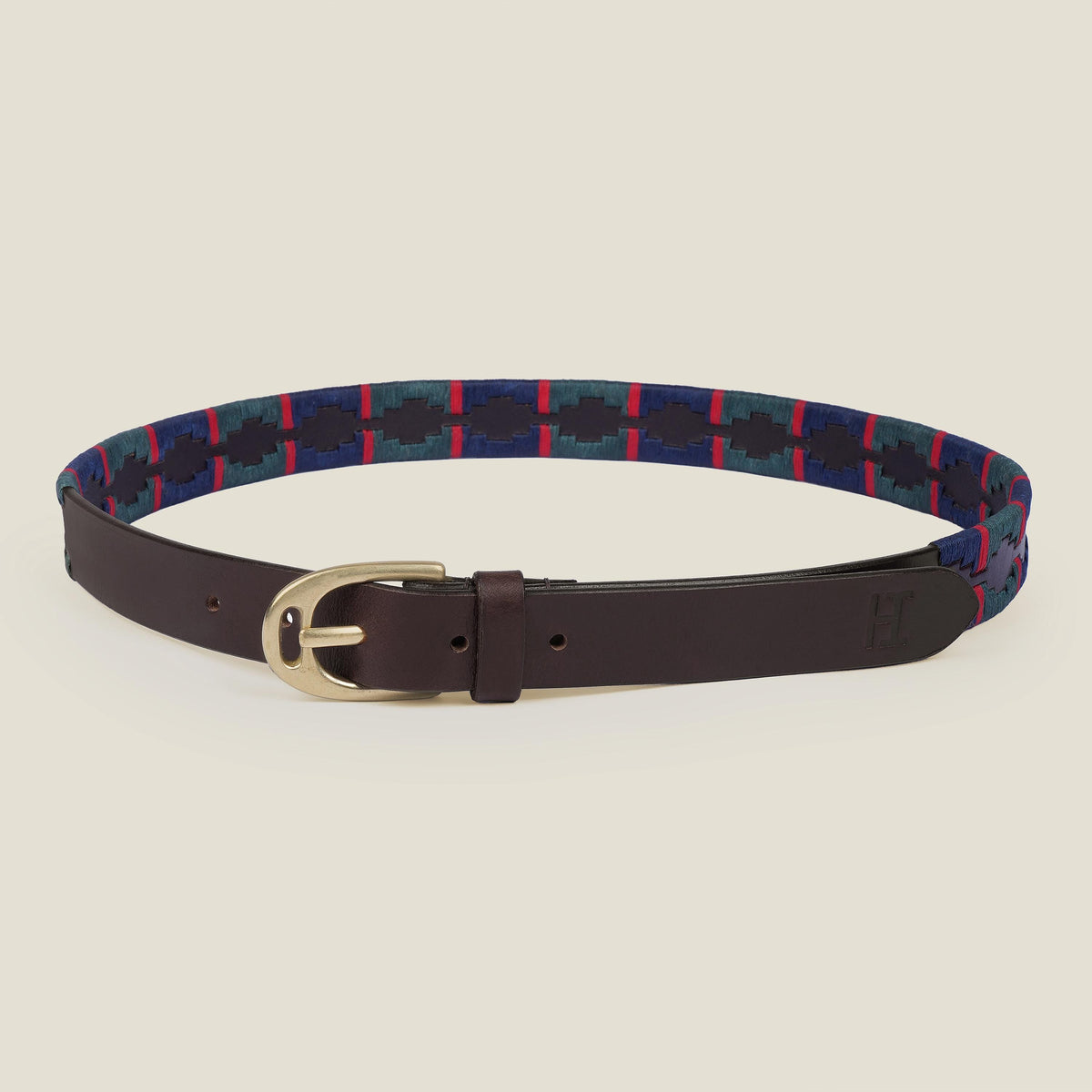 Handmade  Argentine Gaucho Style Polo Belt: Full Grain Leather, Vegetable Tanned, Stirrup Buckle