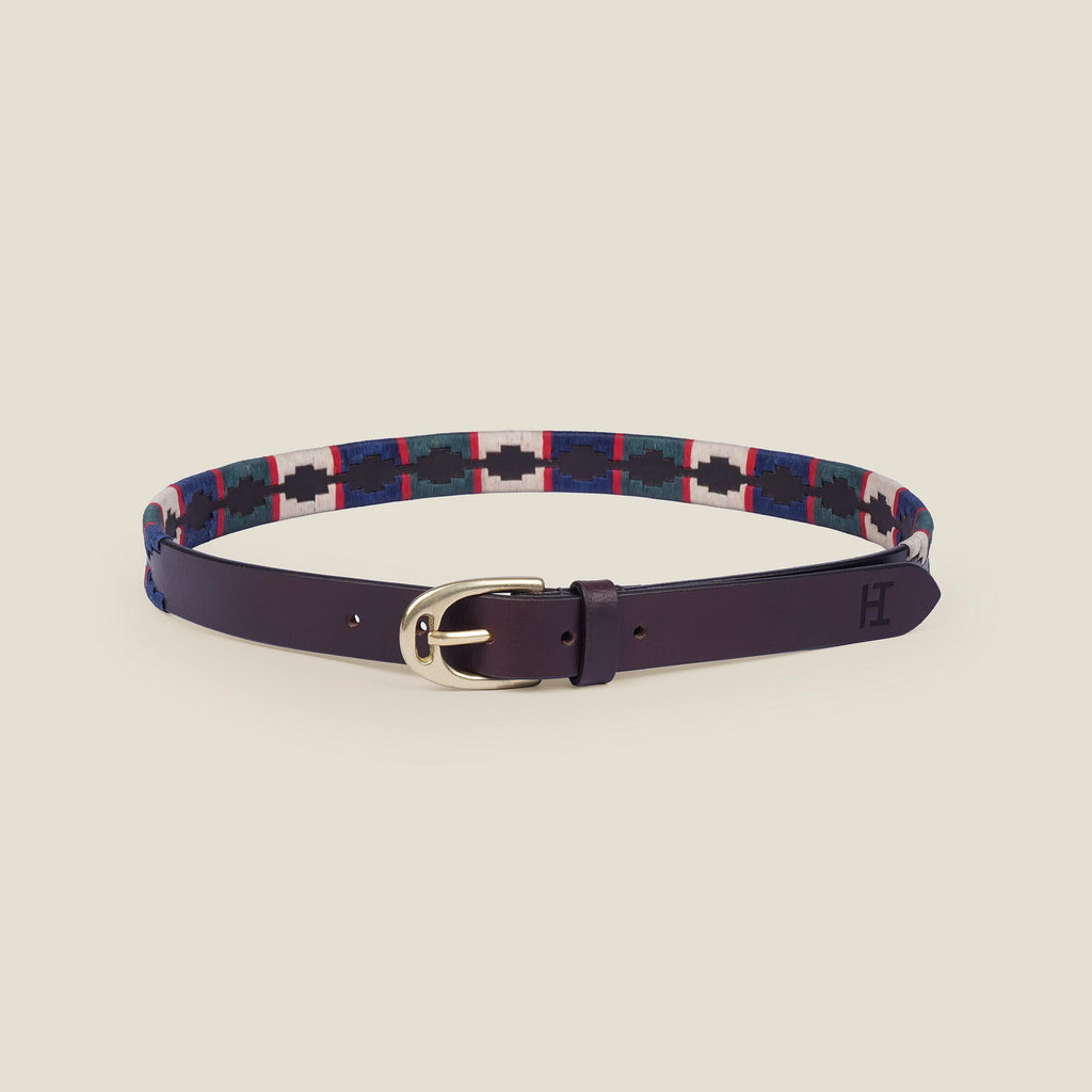 Handmade  Argentine Gaucho Style Polo Belt: Full Grain Leather, Vegetable Tanned, Stirrup Buckle