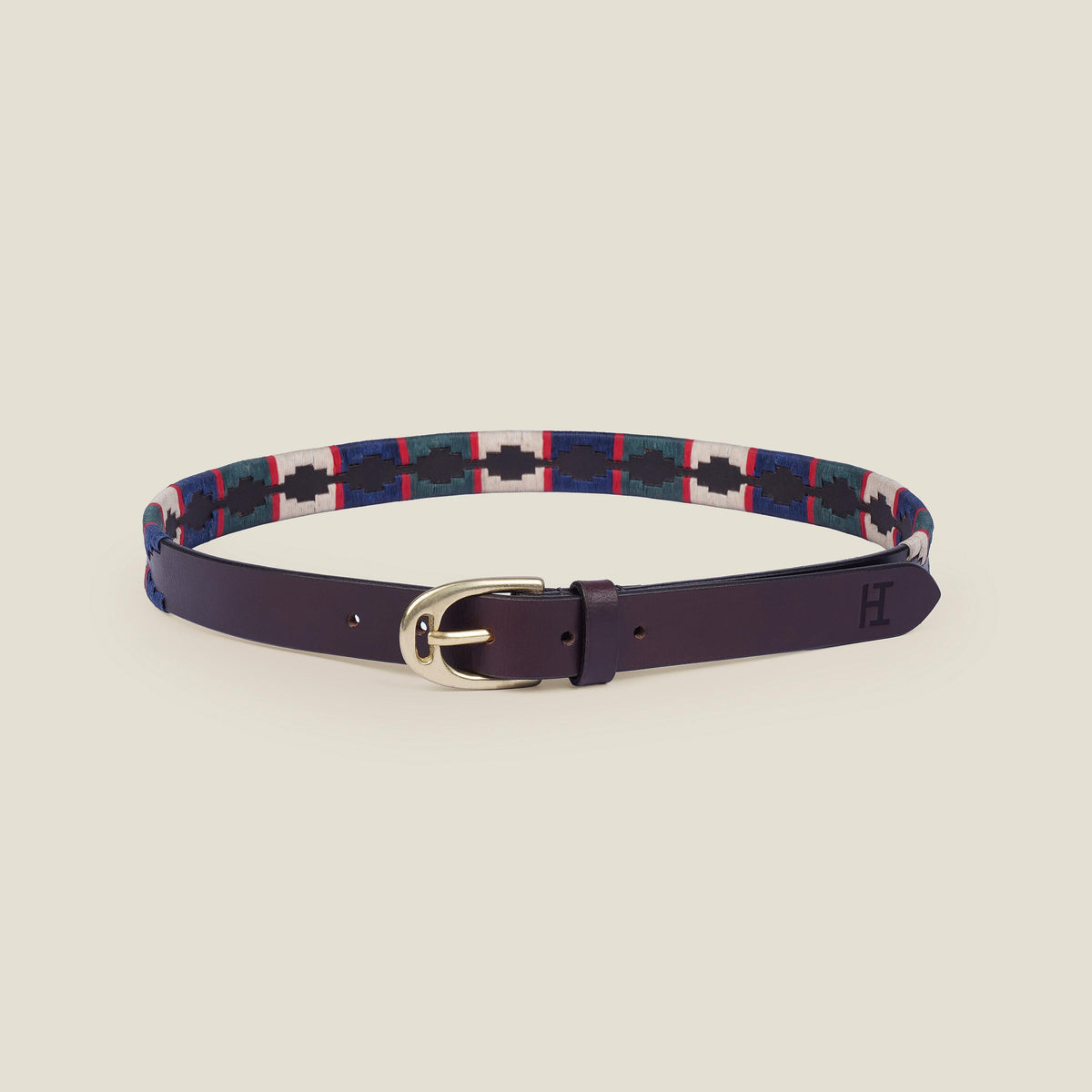 Handmade  Argentine Gaucho Style Polo Belt: Full Grain Leather, Vegetable Tanned, Stirrup Buckle