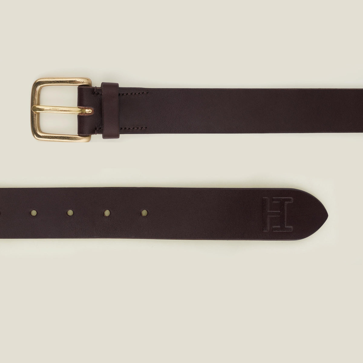 Handmade Leather Belt: Full Grain, Vegetable Tanned with Solid Brass Buckle